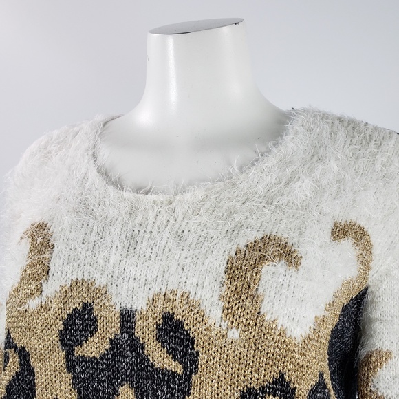 MINKPINK Grey & Gold Knit Sweater Size M - Picture 2 of 8